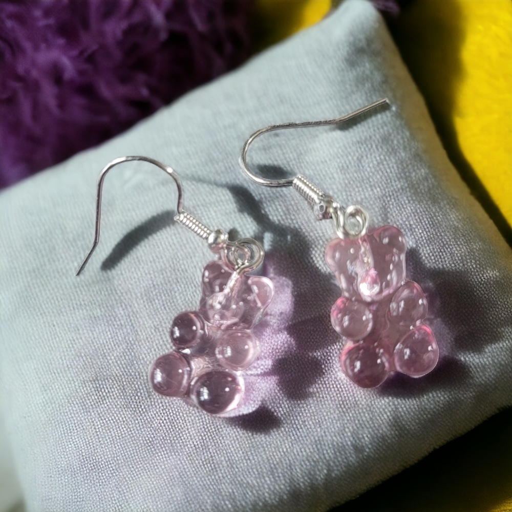 New Pink Gummy Bear Earrings